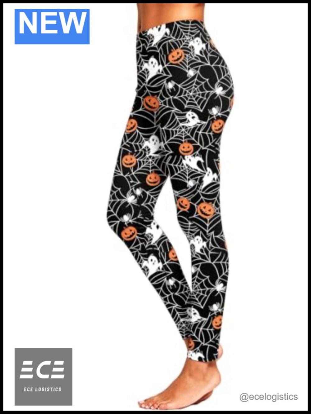 Halloween Print Leggings High Waist Tummy Control Yoga Party Pants